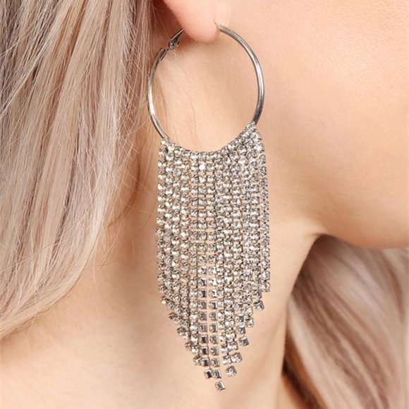 Gorgeous Rhinestone Drop Earrings - Picture 1 of 4
